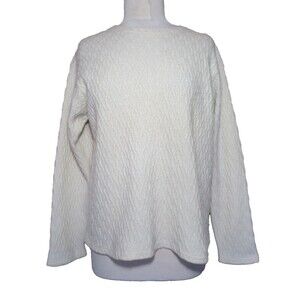 Eskandar Ivory Diamond Trellis Pattern 100% Cashmere Sweater Large Women